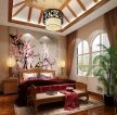 中式三居室室内卧室装修设计效果图片
