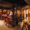 日式饭店室内木质隔断装修效果图片
