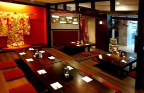 日式饭店装修效果图 榻榻米餐厅装修效果图