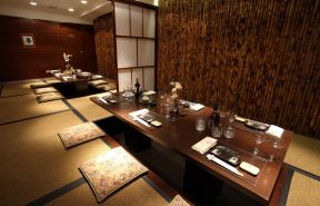 日式饭店装修效果图 榻榻米餐厅装修效果图