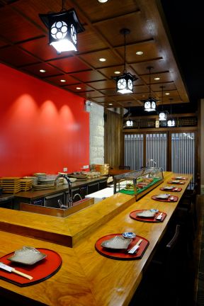 日式饭店装修效果图 吧台设计