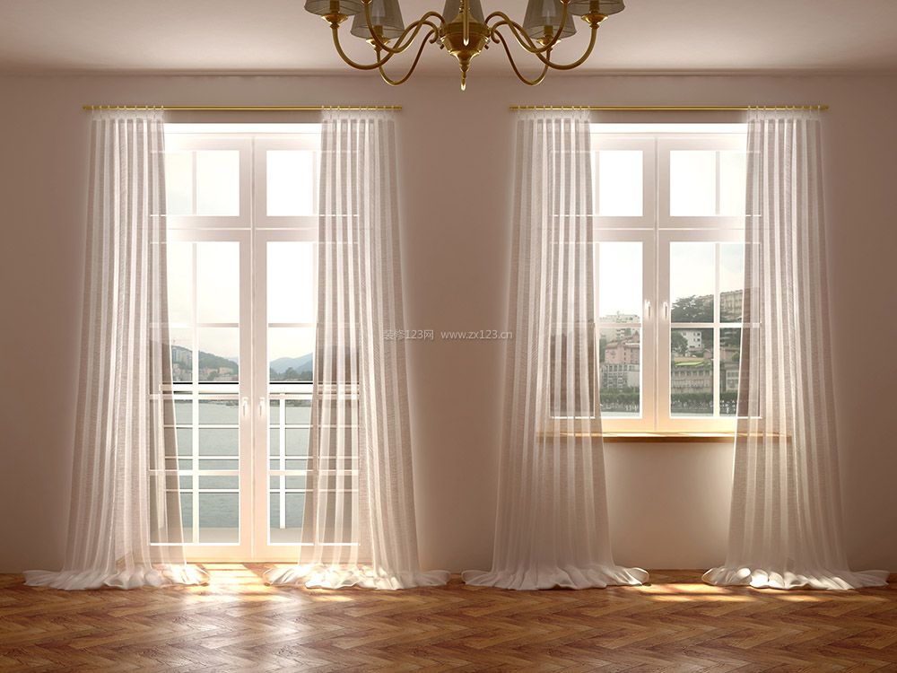 简约风格客厅飘窗窗帘装修效果图片