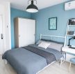 小卧室蓝色墙面装饰设计实景装修效果图片
