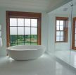 家装浴室白色浴缸装修效果图片