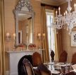 现代简约欧式餐厅卡其色窗帘装修效果图片