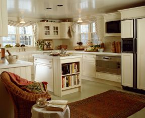 美式设计风格厨房与客厅隔断设计效果图