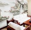 中式家装别墅客厅沙发背景墙效果图片