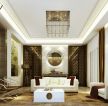 中式风格设计室内别墅客厅沙发背景墙装修效果图片