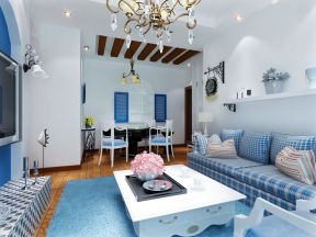 室内客厅设计效果图 地中海小户型