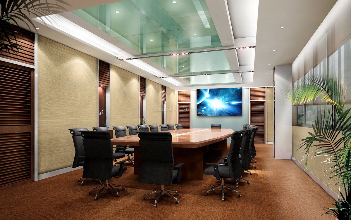 会议室玻璃吊顶设计装修效果图