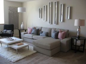 小户型家装客厅现代沙发背景墙效果图