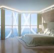 现代海景别墅带飘窗卧室吊顶设计