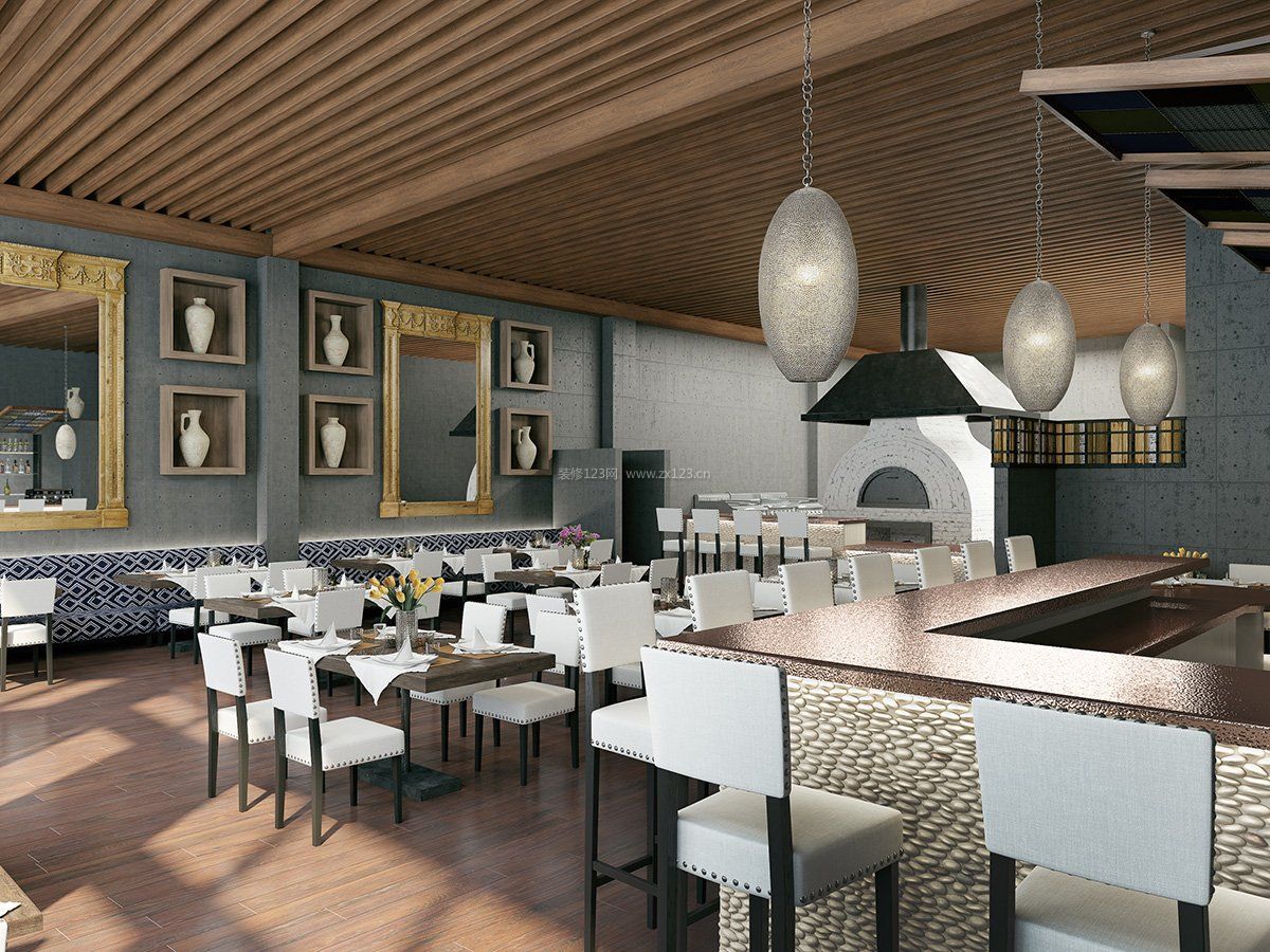 现代风格室内餐馆设计效果图