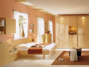 家居卧室设计 粉色墙面装修效果图片