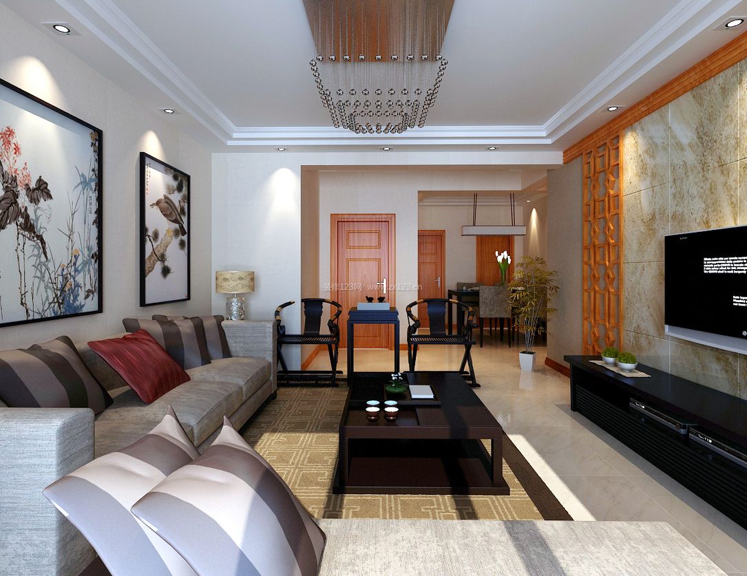中式家居客厅装饰画装修效果图片
