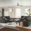 现代复式客厅布艺沙发装修效果图片