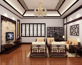 中式红木客厅 室内客厅装修图