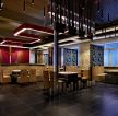 中式餐馆黑色地砖装修装潢效果图