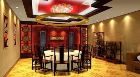 中式餐馆装修效果图 新中式吊顶装修图片