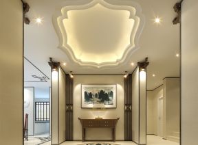 中式家居玄关装饰设计元素效果图