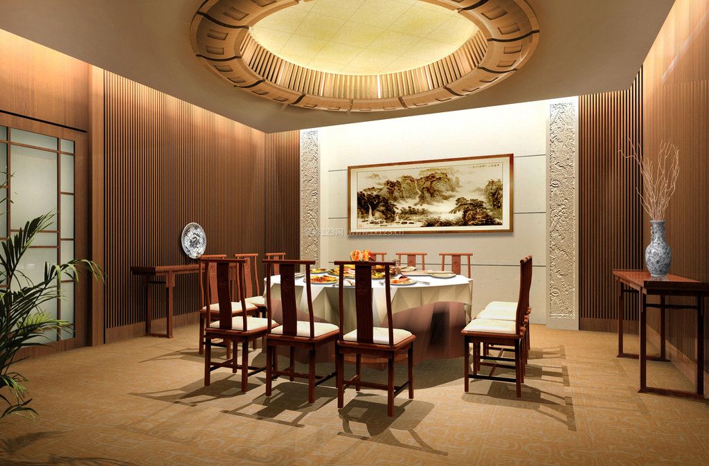 现代中式风格家居小餐厅装修效果图