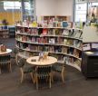 图书馆设计深灰色木地板装修效果图片