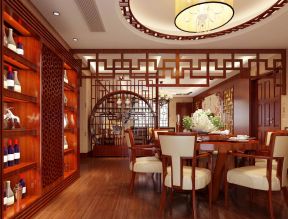 中式元素装饰品 家装餐厅设计效果图