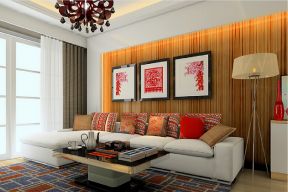 中式客厅挂画 沙发背景墙装修效果图片