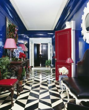 奢华别墅装修 蓝色墙面装修效果图片
