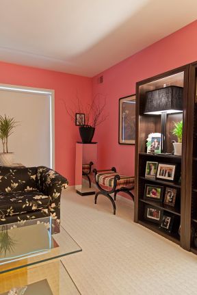 现代简约家装图片 粉色墙面装修效果图片