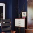 家装客厅深蓝色墙面装修设计效果图
