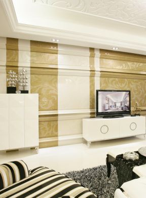 简欧别墅客厅设计 客厅电视背景墙设计图