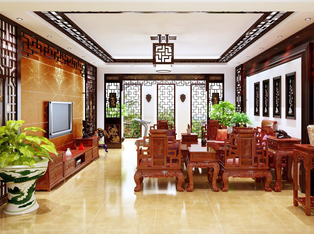 中式古典风格红木家具装修效果图片