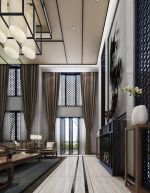 中式古典风格客厅窗帘效果图欣赏