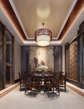 中式古典風格效果圖 家裝餐廳設計