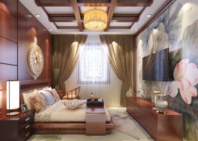 中式古典风格效果图 卧室装饰效果图