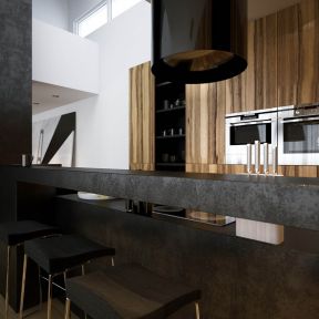 现代家装风格厨房吧台设计