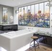 欧式卫浴展厅设计白色浴缸装修效果图片