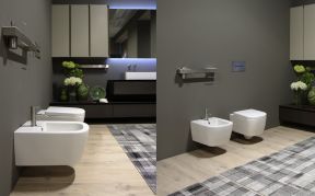 现代卫浴展厅效果图片 地砖拼花
