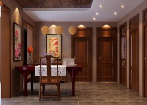 中式风格室内餐厅餐吊灯设计