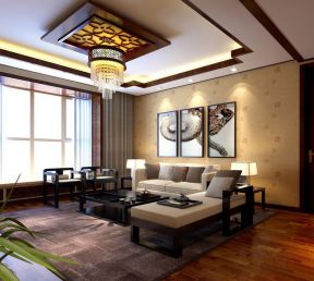 中式風(fēng)格室內(nèi)設(shè)計(jì) 背景墻壁紙裝修效果圖片