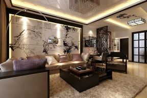 中式風(fēng)格室內(nèi)設(shè)計(jì) 落地?zé)粞b修效果圖片