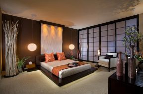 中式风格室内设计 卧室床头背景墙