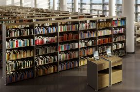 大型图书馆设计 灰色地砖装修效果图片