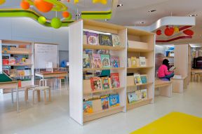 儿童图书馆米白色地砖装修效果图片
