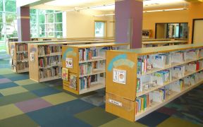 图书馆书架效果图 室内装饰设计效果图