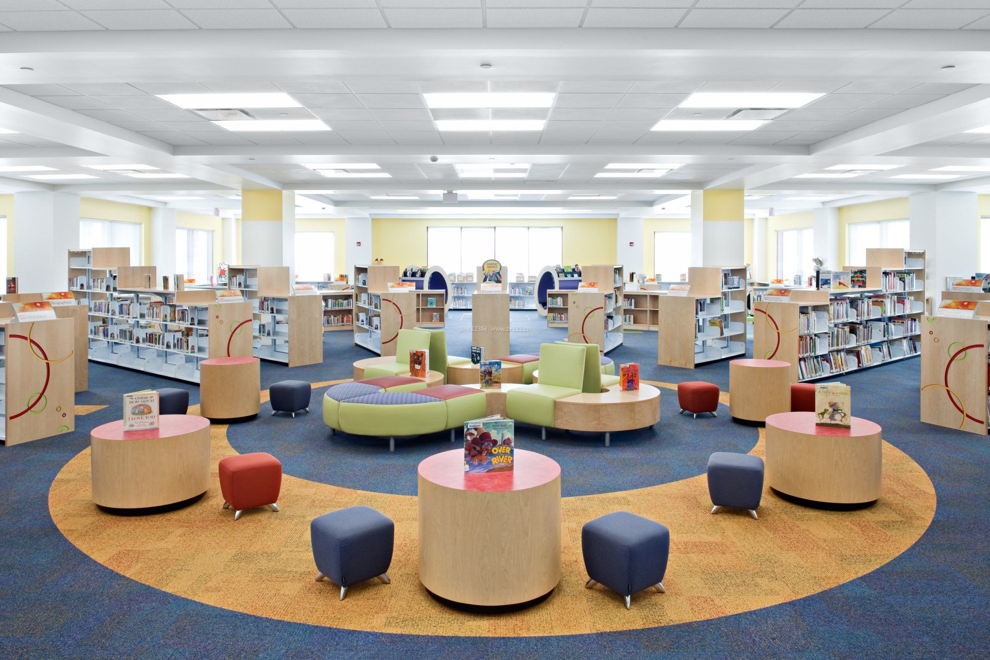 大型现代儿童图书馆设计装修设计案例