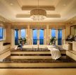 欧式奢华家装浴室砖砌浴缸装修效果图片