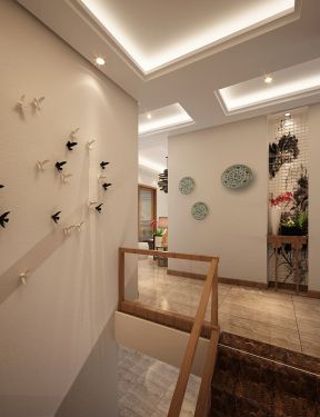 中式風(fēng)格裝修實景圖 樓梯間效果圖