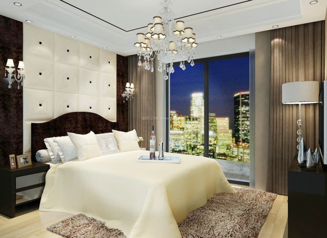 现代欧式家居卧室设计壁灯装修效果图片